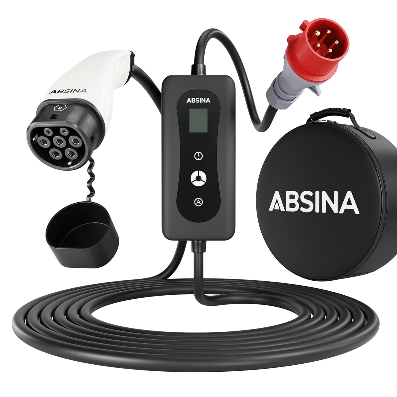 Absina Mobile Wallbox 11kW, Type 2 et CCS, 480V CEE, pour recharger les véhicules électriques et hybrides sur les prises CEE